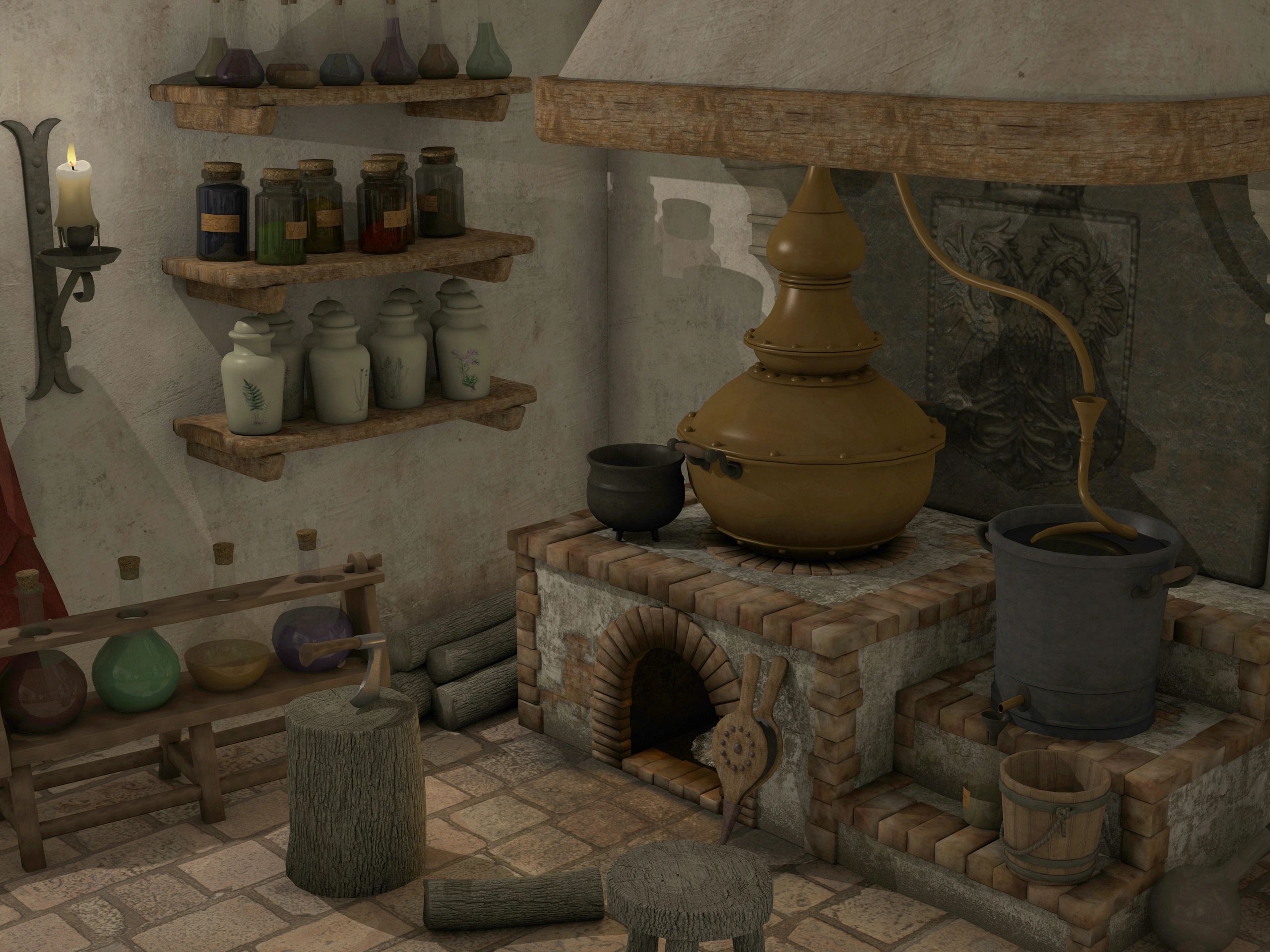 A sorcery room with lot piece of magic